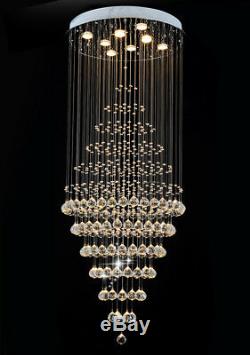 Led Lumières Cristal Plafonnier Lustre D'escalier Appareils D'éclairage Lampe Suspendue