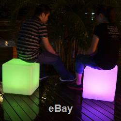 Led Mood Cube Tabouret, 40cm Light Up Table Seat Furniture Par Pk Vert