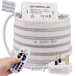 Led Strip Neon Light Waterproof Commercial 220v Flexible Outdoor Lampe Uk Plug In