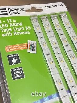 Lot De 5 Commercial Electric 12 4-strip Linkable Led Kits De Lumière De Bande Flexible