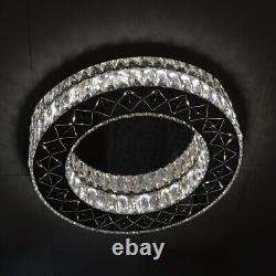 Lumière de plafond LED à changement de couleur cristalline avec cadre miroir rond (5051-450&600)