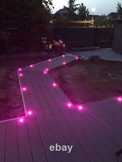 Lumière de terrasse RGB Ø30mm à changement de couleur pour plinthe, cuisine, jardin, éclairage de terrasse