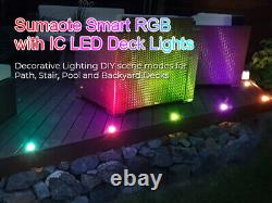 Lumières de terrasse LED RGB WIFI Lumières de pont Lumières intégrées 31MM Effet de poursuite coloré avec IC