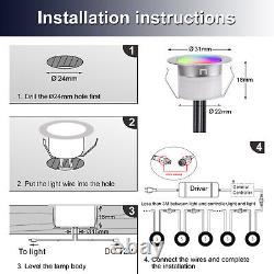 Lumières de terrasse LED WIFI RGBIC de 31mm, lumières de sol colorées et changeantes, Royaume-Uni