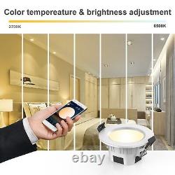 Luminaire encastré LED avec WiFi Bluetooth Smart Plafond Downlight APP RGBWC Change de couleur