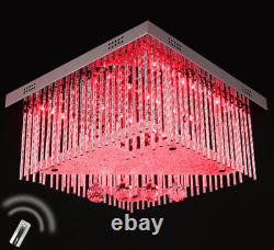 Lustre de plafond avec lampe LED à changement de couleur RGB de 40x40 cm + éclairage RC Dorina