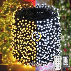 Lyhope Lumières De Noël, 328ft 1000 Led Lumières De Fée De Noël, Chaud Et Col Blanc