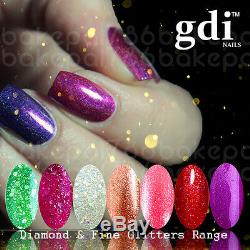 Marque Britannique, Gdi Nails Vernis À Ongles Gel Uv / Led Fine Glitter & Diamond Glitter