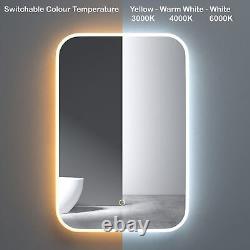 Miroir de salle de bain LED intelligent anti-buée, changement de couleur, avec interrupteur tactile, 600 x 400mm.