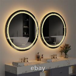 Miroir de salle de bain anti-buée à LED résistant à la corrosion, miroir de maquillage de salon changeant de couleur.