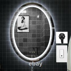 Miroir de salle de bain éclairé XXL avec bandes LED doubles, antibuée, capteur tactile et changement de couleur
