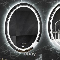 Miroir de salle de bain éclairé XXL avec bandes LED doubles, antibuée, capteur tactile et changement de couleur