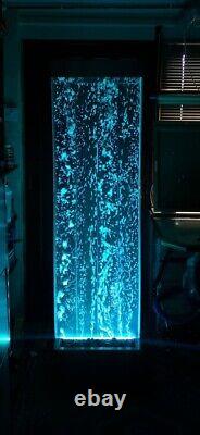 Mur d'eau à bulles LED avec changement de couleur, télécommande et en acier inoxydable de 6 pieds de hauteur