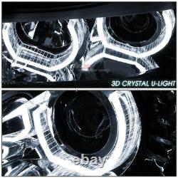 Pour 09-12 Bmw E90 Série 3 Chrome Led 3d Rgb Color Change Angel Eyes Phare