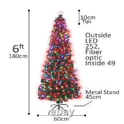 Pré Lit Arbre De Noël Noël Noël Fibre Optic Led Lumières Star Couleur Changer 2ft 6ft