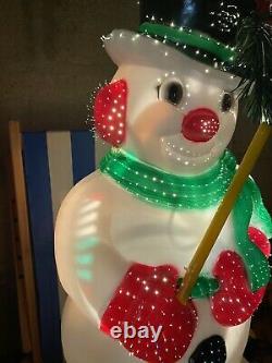 Premier Fibre Optic Snowman With Hat & Scarf S’allume Et Change De Couleur