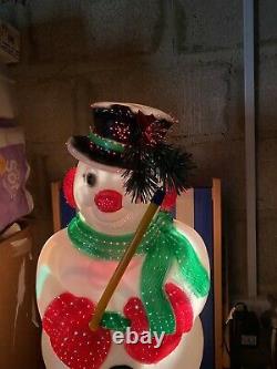 Premier Fibre Optic Snowman With Hat & Scarf S’allume Et Change De Couleur