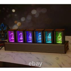 Rgb Change Tube Clock Led Color Digtal Electronic Luminous Alarm Clock Diy Gift