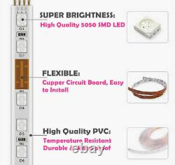 Rgb Led Strip Light Ac 110v 220v Flexible Étanche 5050 Led Rope Light 1m- 15m
