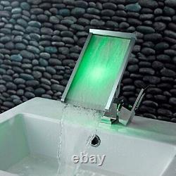 Robinetterie de lavabo à cascade à LED changeant de couleur Cascada (Finition chromée)