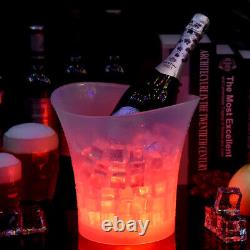 Seau à glace éclairé à LED de 5L avec changement de couleur 7 pour boire du vin et du champagne lors de fêtes