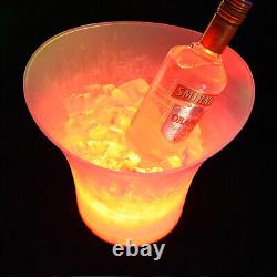 Seau à glace éclairé à LED de 5L avec changement de couleur 7 pour boire du vin et du champagne lors de fêtes