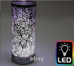 Silver Leaf Design Aroma Touch Lampe Brûleur D’huile Cire Fondre Led Light Color Changing