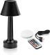 Table Led Dimmable à Changement De Couleur Télécommandée Rechargeable En Aluminium Noir