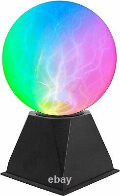 Touch & Sound Activé 6 Lightning Storm Plasma Ball Colour Light Globe Lamp