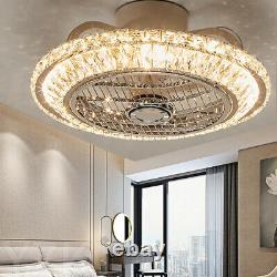 Ventilateur De Plafond Avec Ventilateur De Plafond En Cristal Léger Avec Lumière Led 72w Chandelier Moderne