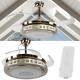 Ventilateur De Plafond Silencieux Led Lumière 3-couleur Changement De Style Moderne Lampe Télécommande