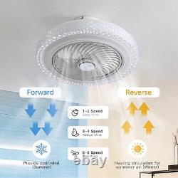 Ventilateur de plafond LED avec lumière Contrôle APP 12 lumières changeantes de couleur RGB Ventilateurs de plafond