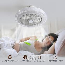 Ventilateur de plafond LED avec lumière Contrôle APP 12 lumières changeantes de couleur RGB Ventilateurs de plafond