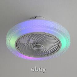 Ventilateur de plafond LED avec lumière Contrôle APP 12 lumières changeantes de couleur RGB Ventilateurs de plafond