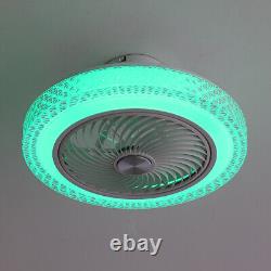 Ventilateur de plafond LED avec lumière Contrôle APP 12 lumières changeantes de couleur RGB Ventilateurs de plafond