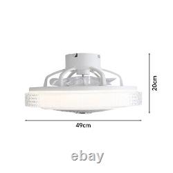 Ventilateur de plafond LED avec lumière Contrôle APP 12 lumières changeantes de couleur RGB Ventilateurs de plafond