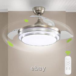 Ventilateur de plafond LED silencieux de 42 pouces avec lumières à changement de couleur, télécommande et minuterie