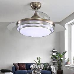 Ventilateur de plafond LED silencieux de 42 pouces avec lumières à changement de couleur, télécommande et minuterie