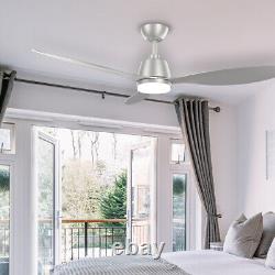 Ventilateur de plafond à LED avec lumière changeante de couleur, lames réversibles, minuterie et télécommande de 52 pouces