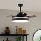 Ventilateur De Plafond Escamotable De 42 Pouces Avec Lampe Chandelier En Acrylique Et Télécommande