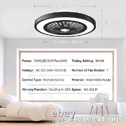Ventilateurs de plafond Immver avec lumières, télécommande, 6 vitesses de vent, RGB réversible.